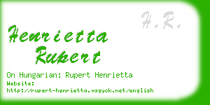 henrietta rupert business card